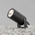 Spot extérieur LED à piquer en aluminium, tête orientable, IP65, gris