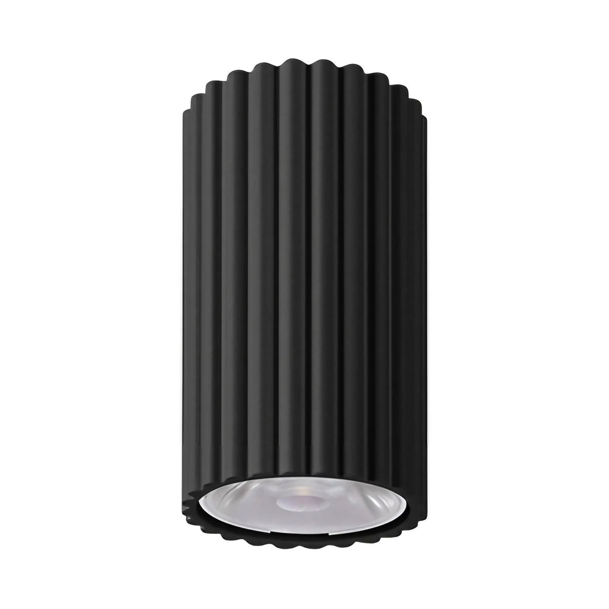 Spot en saillie cylindre cannelé, aluminium, LED 8 W, 10 coloris, noir
