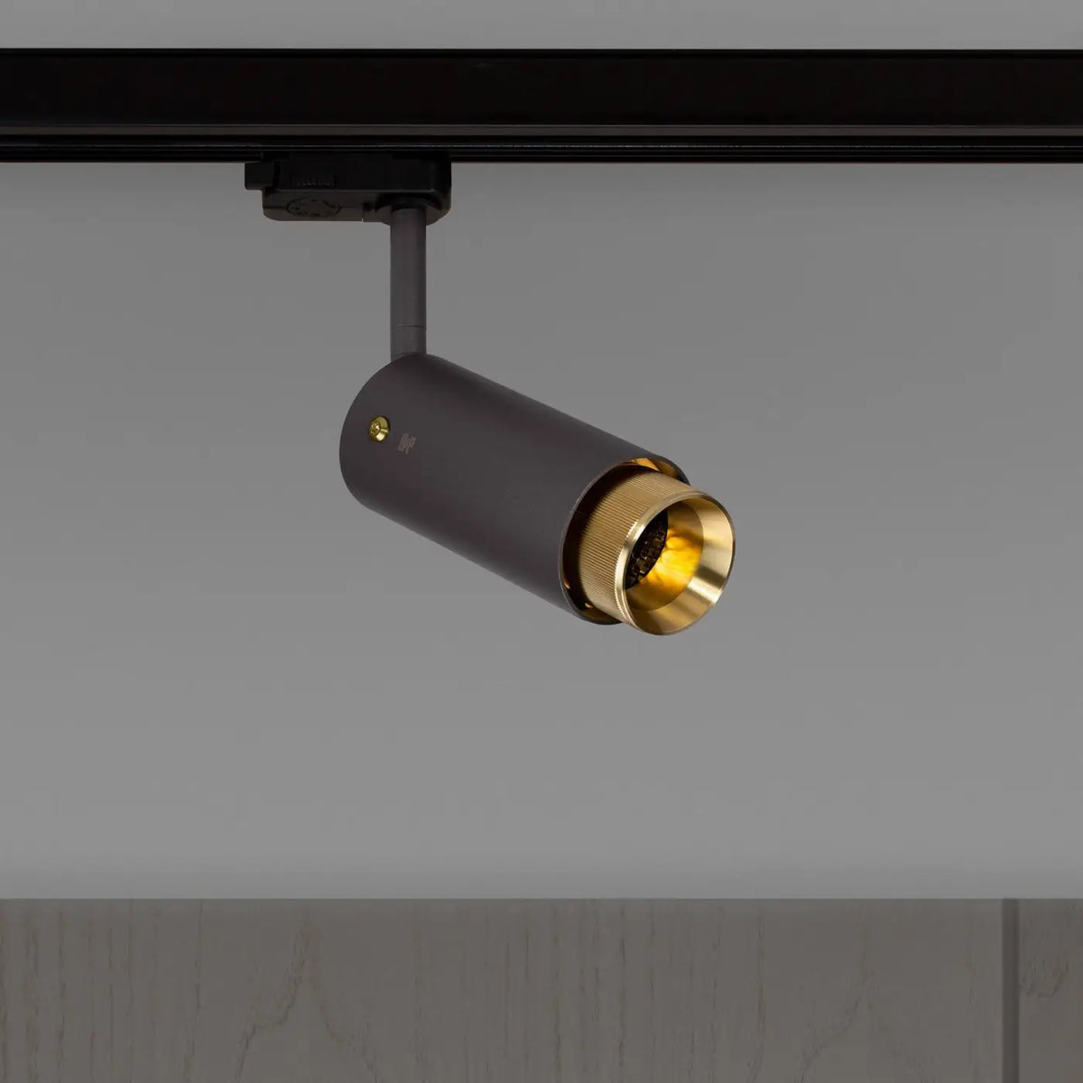 Spot sur rail orientable en aluminium, déflecteur gravé, GU10, doré
