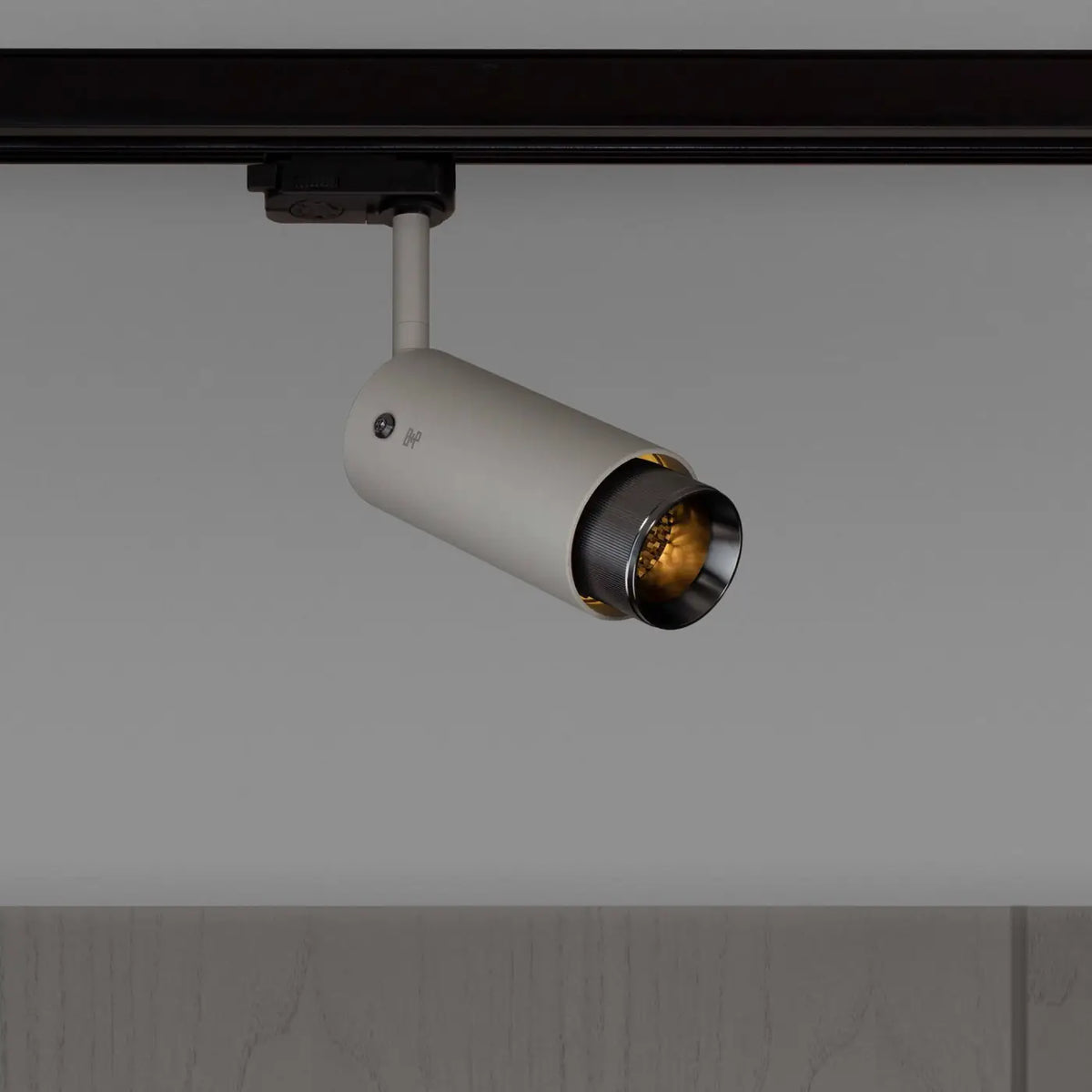 Spot sur rail orientable en aluminium, déflecteur gravé, GU10, gris