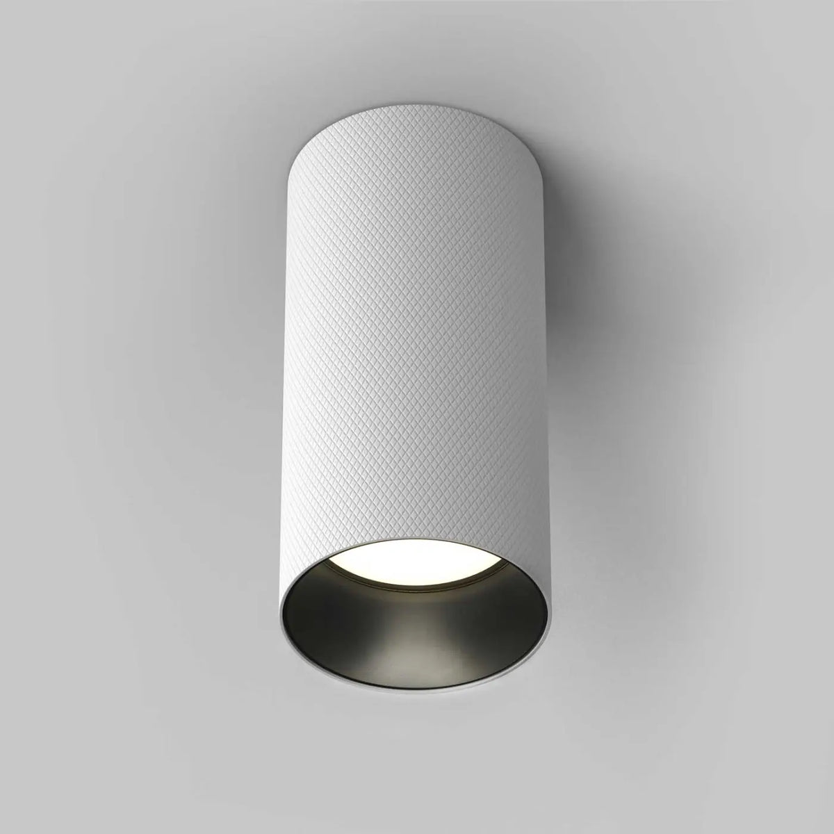 Spot en saillie cylindre en aluminium texturé, culot GU10