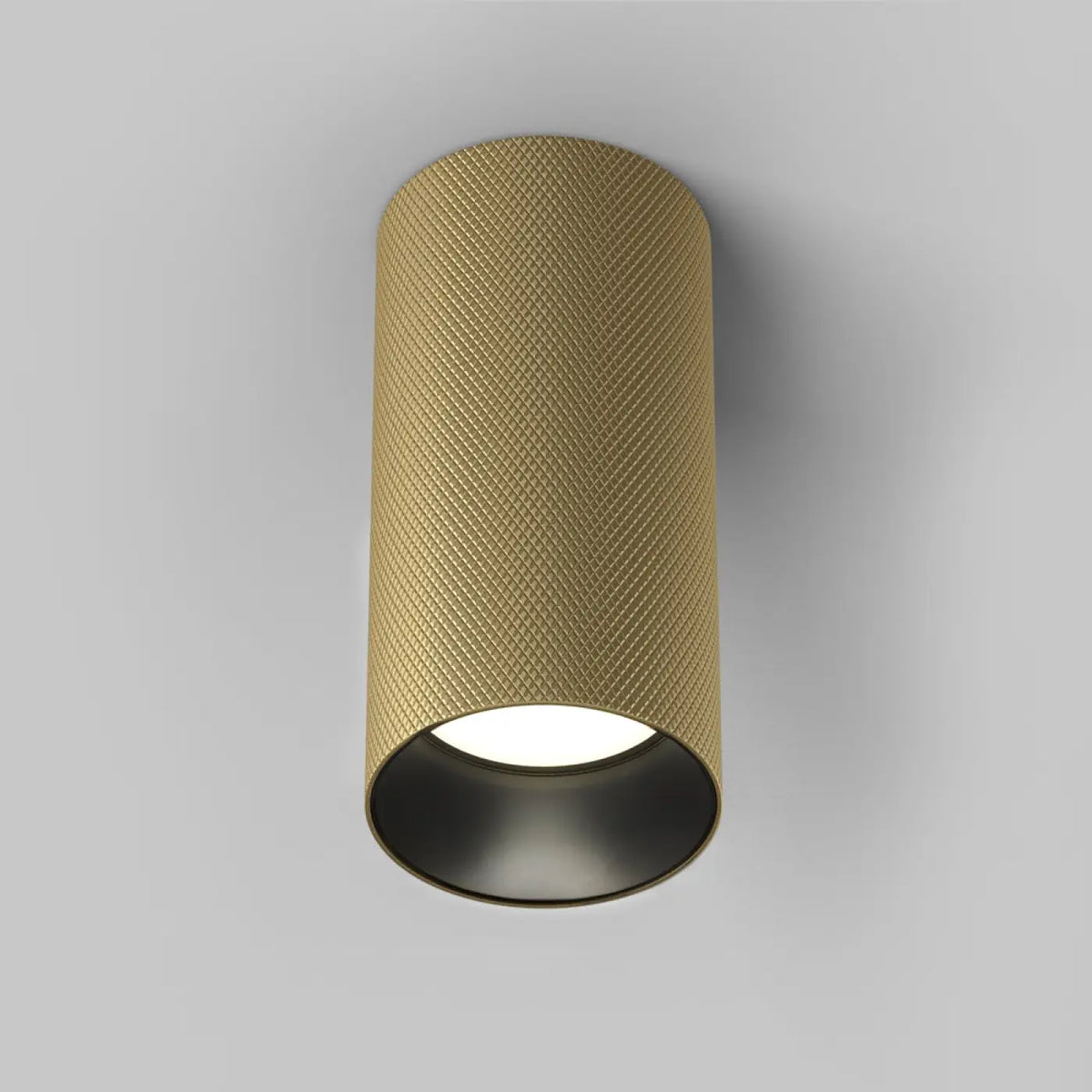 Spot en saillie cylindre en aluminium texturé, culot GU10, doré