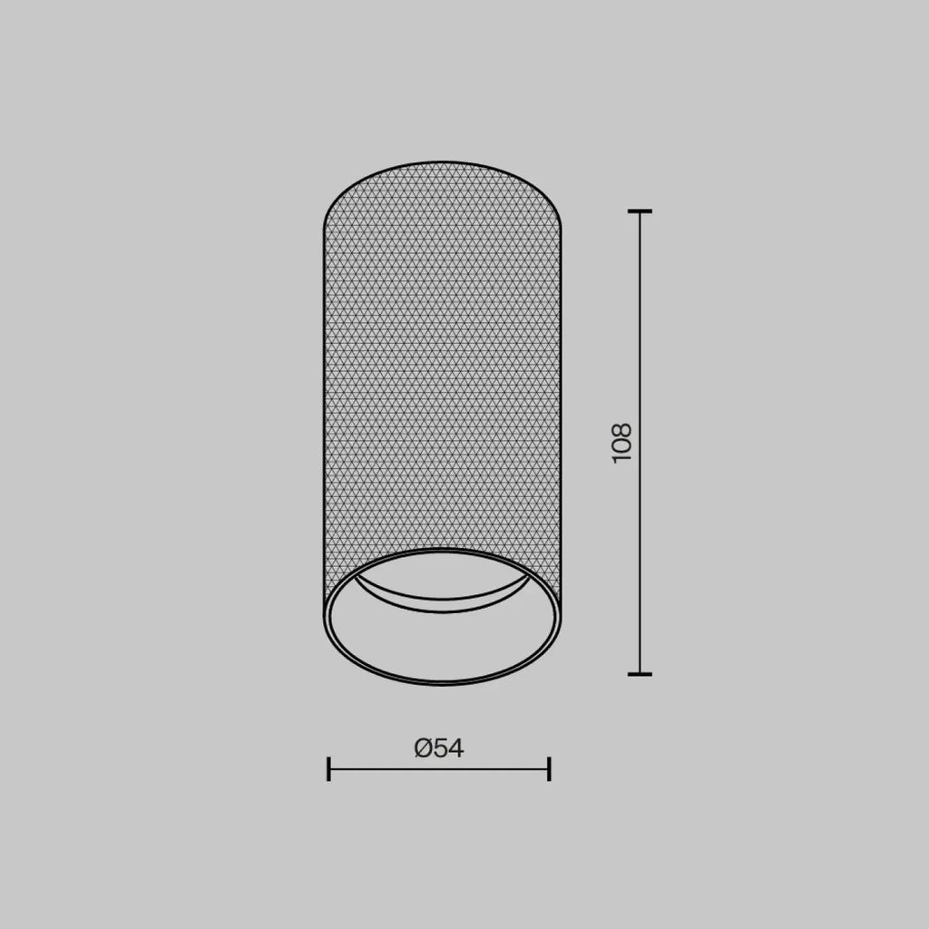 Spot en saillie cylindre en aluminium texturé, culot GU10