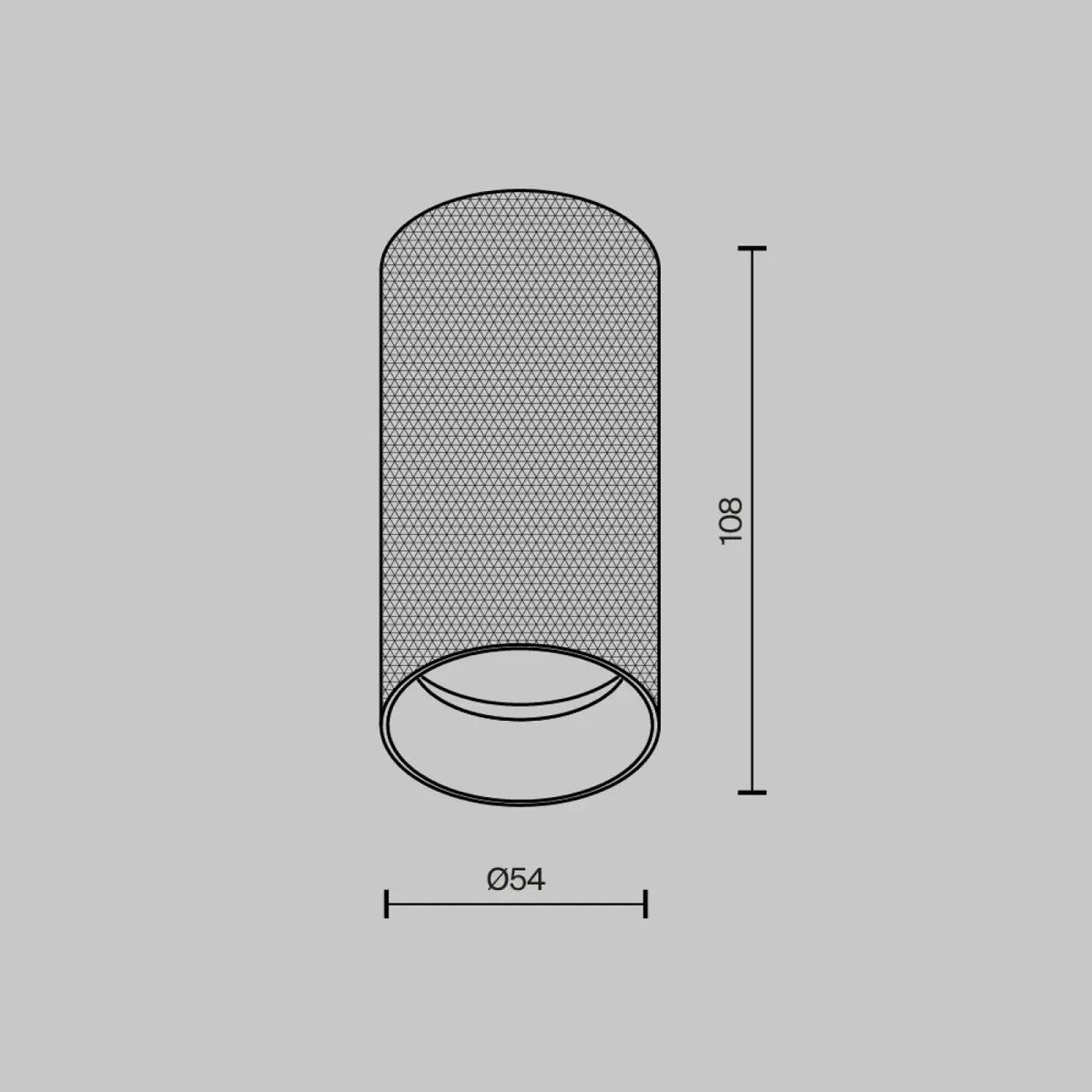 Spot en saillie cylindre en aluminium texturé, culot GU10