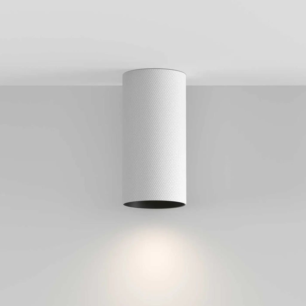 Spot en saillie cylindre en aluminium texturé, culot GU10