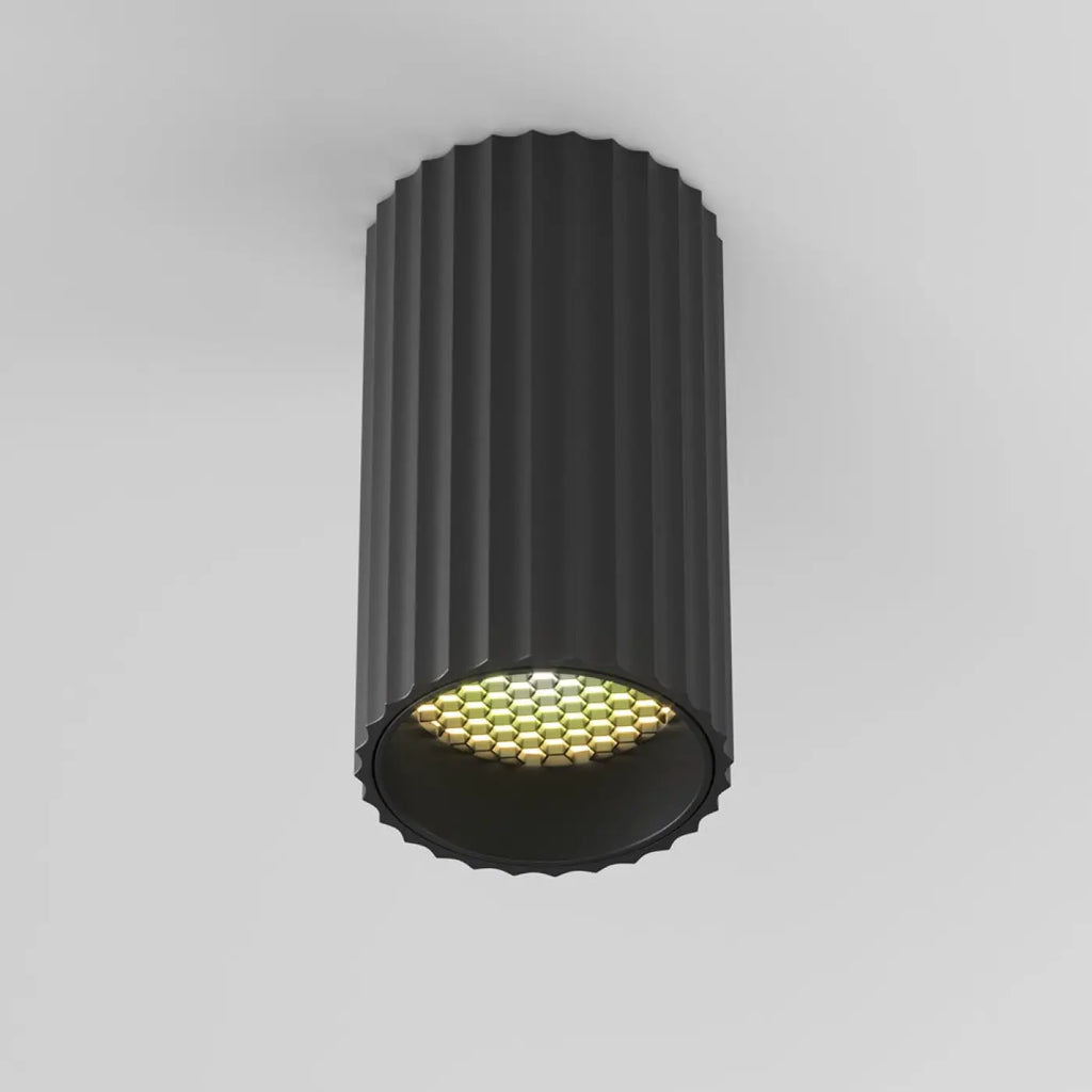 Spot en saillie cylindre cannelé en aluminium, culot GU10