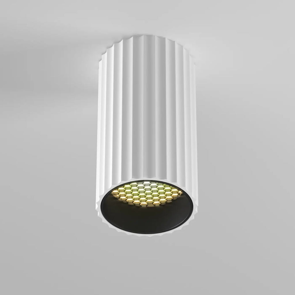 Spot en saillie cylindre cannelé en aluminium, culot GU10