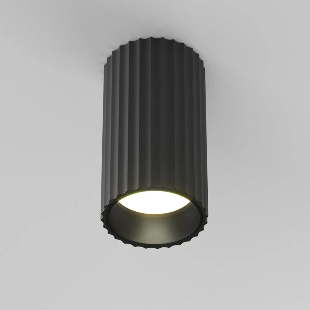 Spot en saillie cylindre cannelé en aluminium, culot GU10