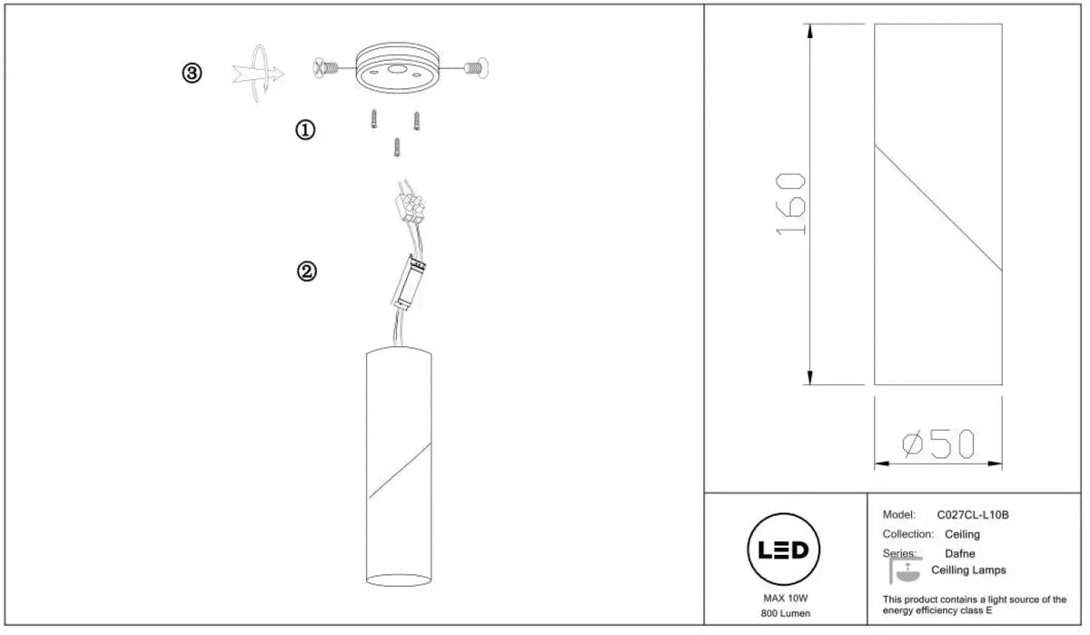 Spot LED en saillie, tube orientable en aluminium, 3000K ou 4000K