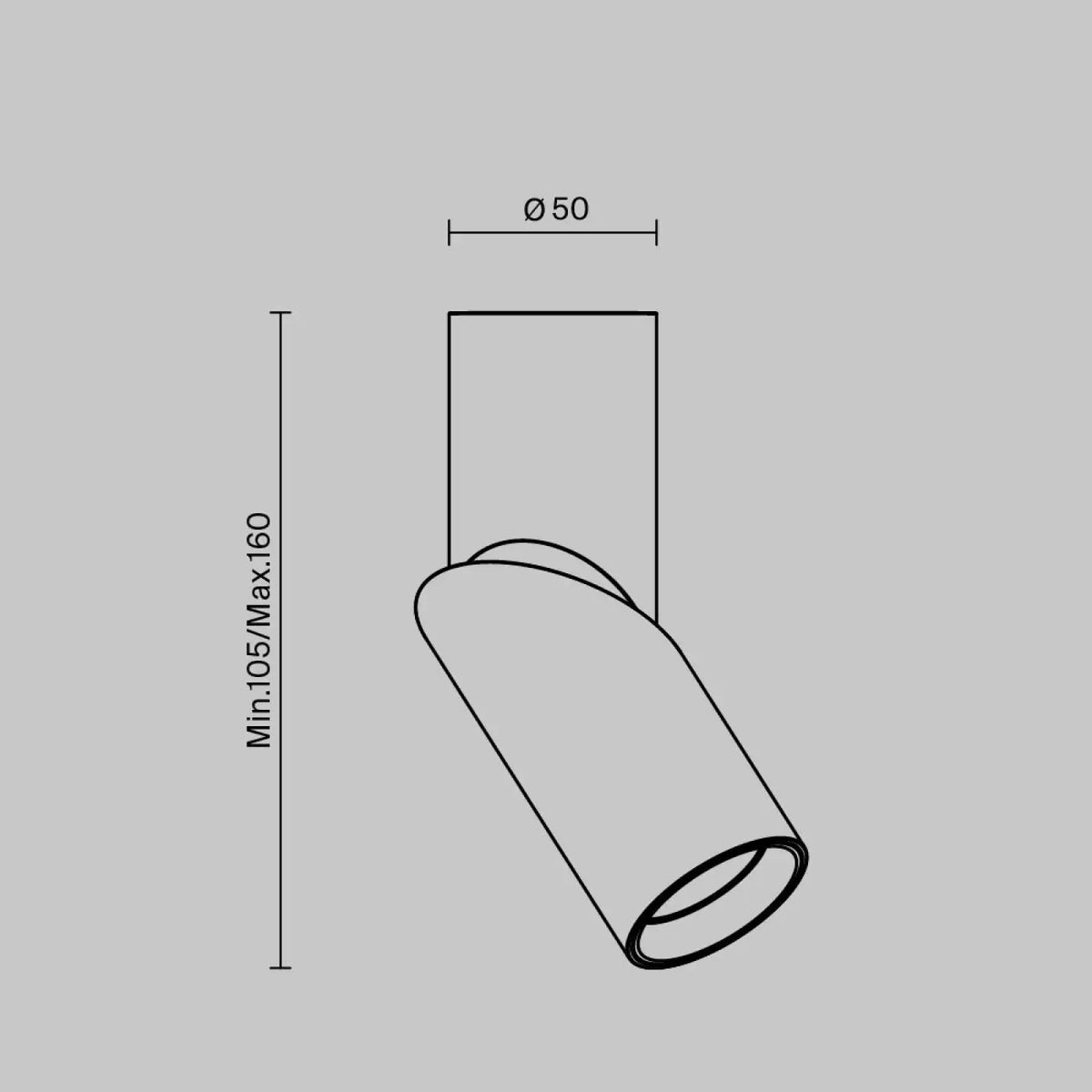 Spot LED en saillie, tube orientable en aluminium, 3000K ou 4000K