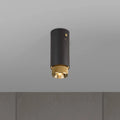 Spot de plafond fixe en saillie, cylindre en aluminium gravé, doré