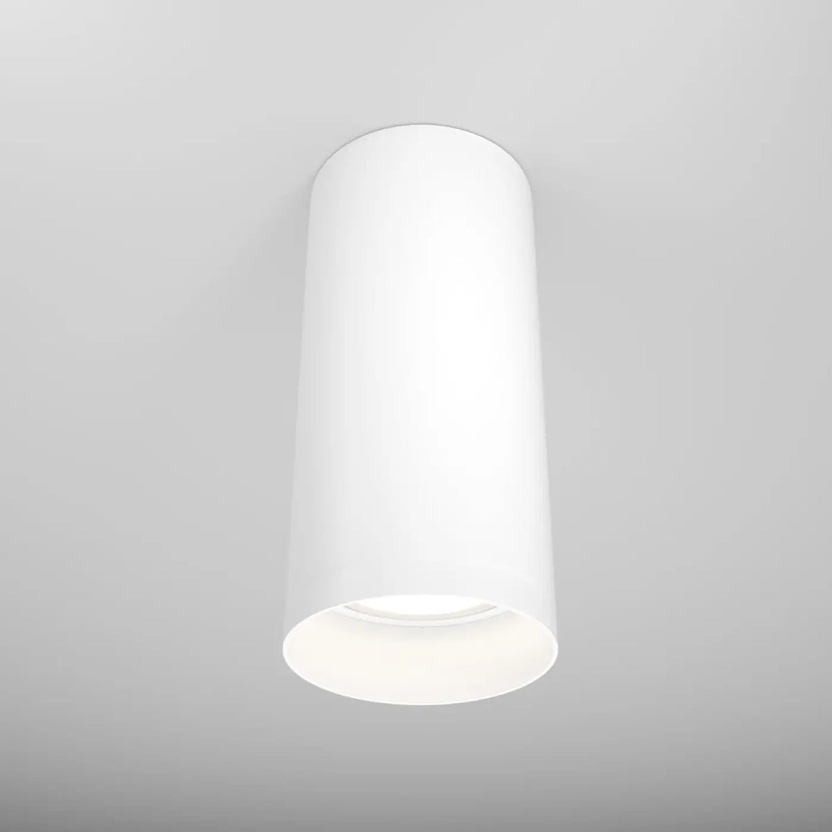 Spot en saillie cylindrique en acier, 13 cm, culot GU10, blanc