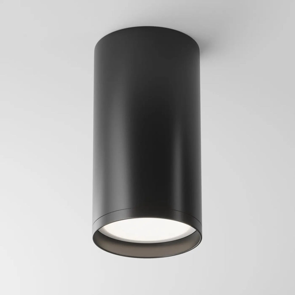 Petit spot en saillie cylindrique en acier, 10 cm, GU10, noir