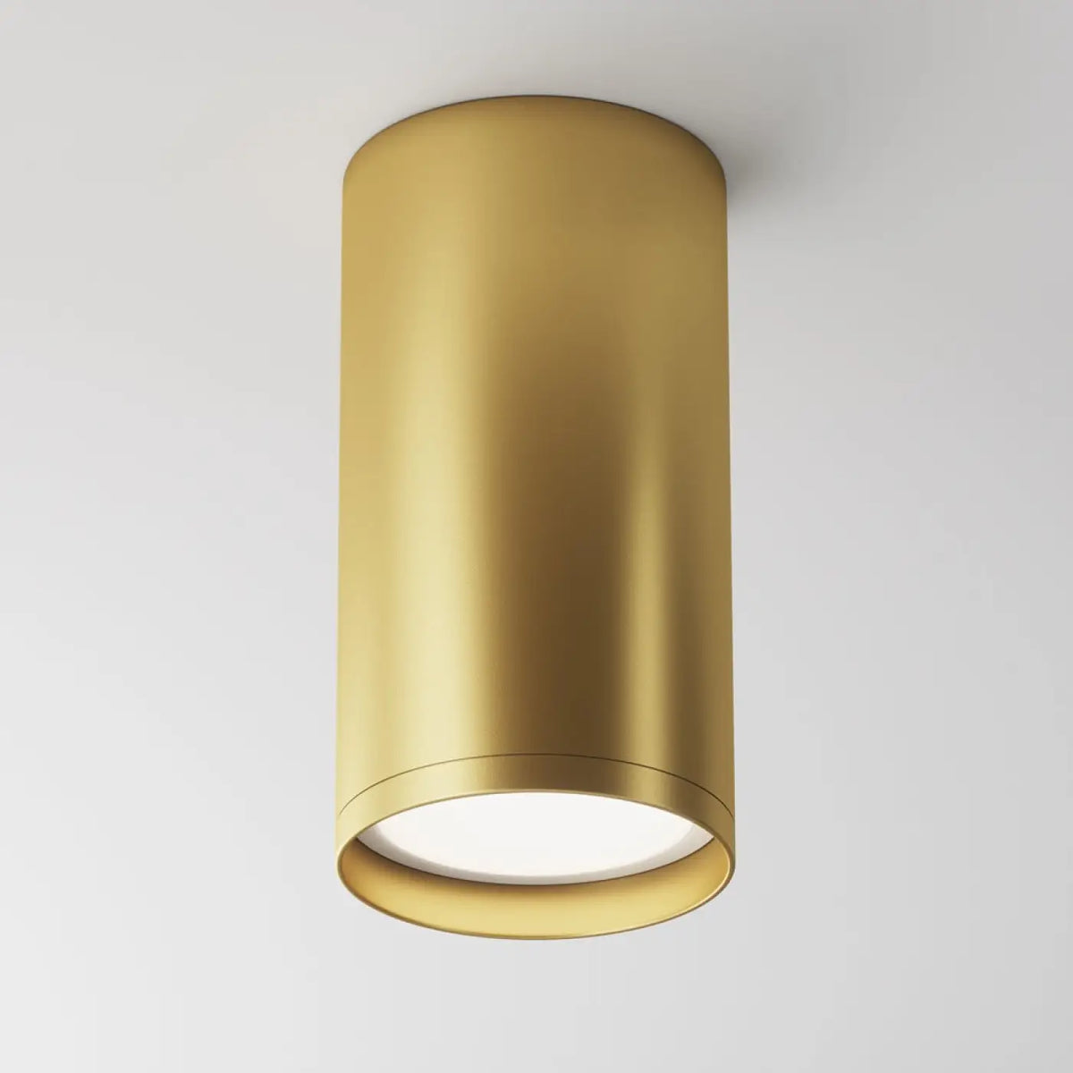 Petit spot en saillie cylindrique en acier, 10 cm, GU10, doré