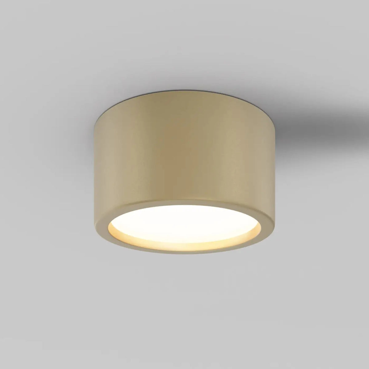 Spot LED en saillie disque IP44 en aluminium, deux tailles, doré