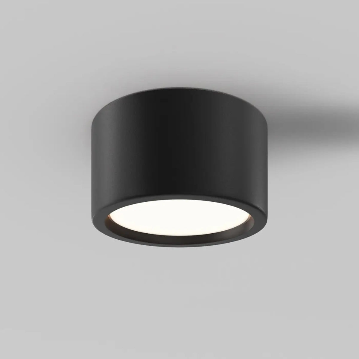 Spot LED en saillie disque IP44 en aluminium, deux tailles, noir