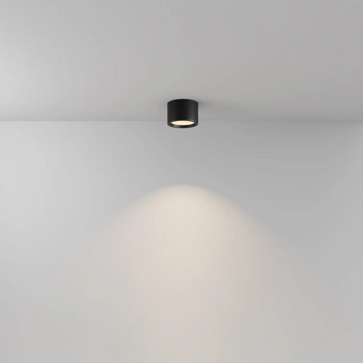 Spot LED en saillie disque IP44 en aluminium, deux tailles, noir
