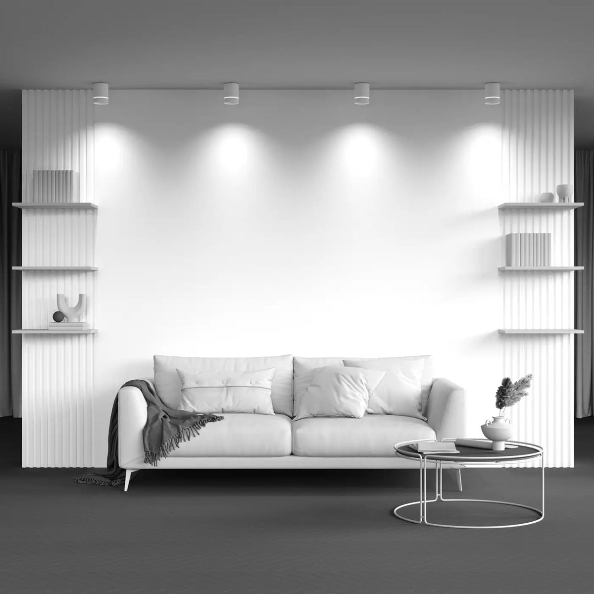 Spot en saillie LED cylindre en acier, 9 W, noir ou blanc