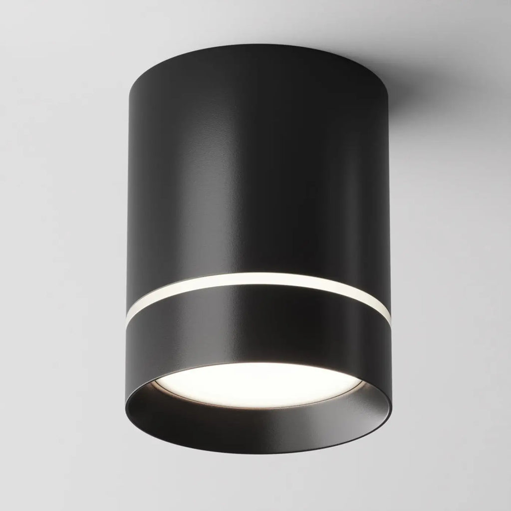 Spot en saillie LED cylindre en acier, 9 W, noir ou blanc, noir
