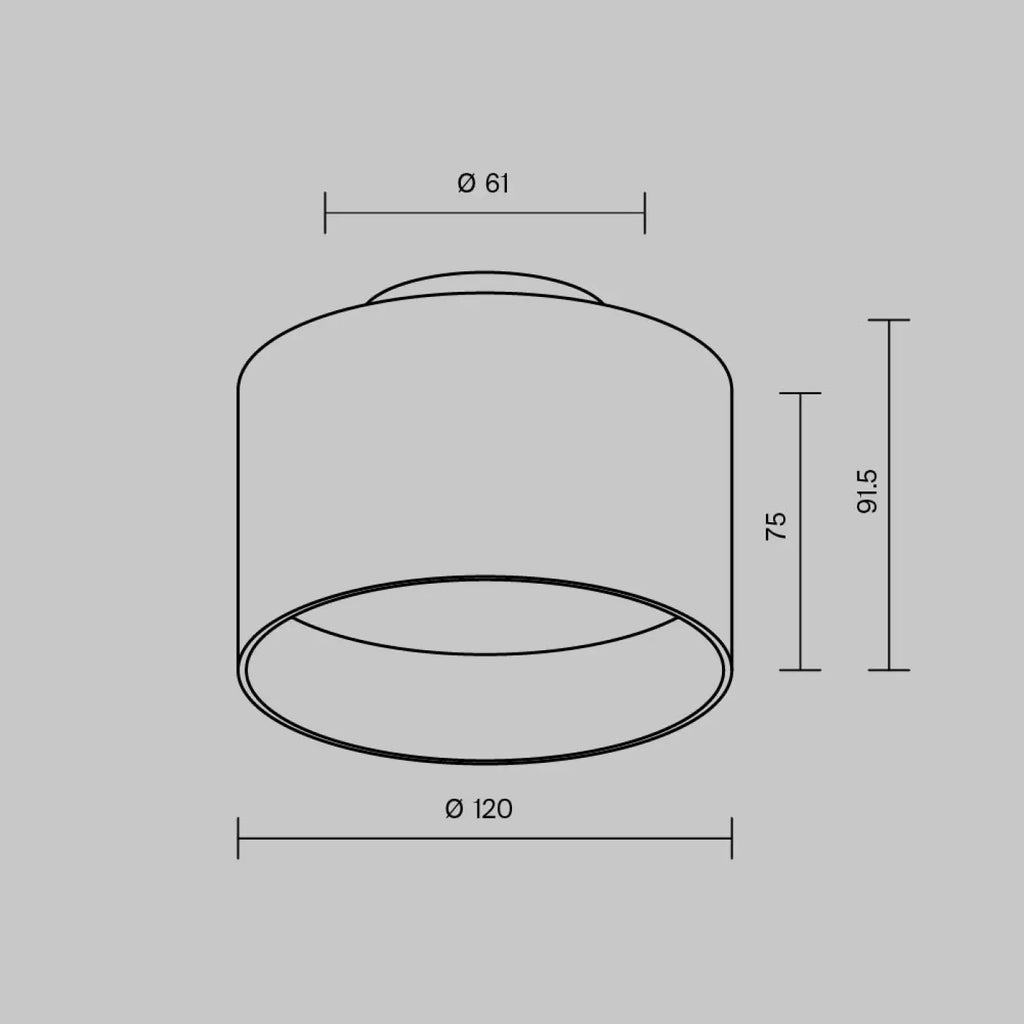 Spot LED en saillie large cylindre en acier, deux tailles