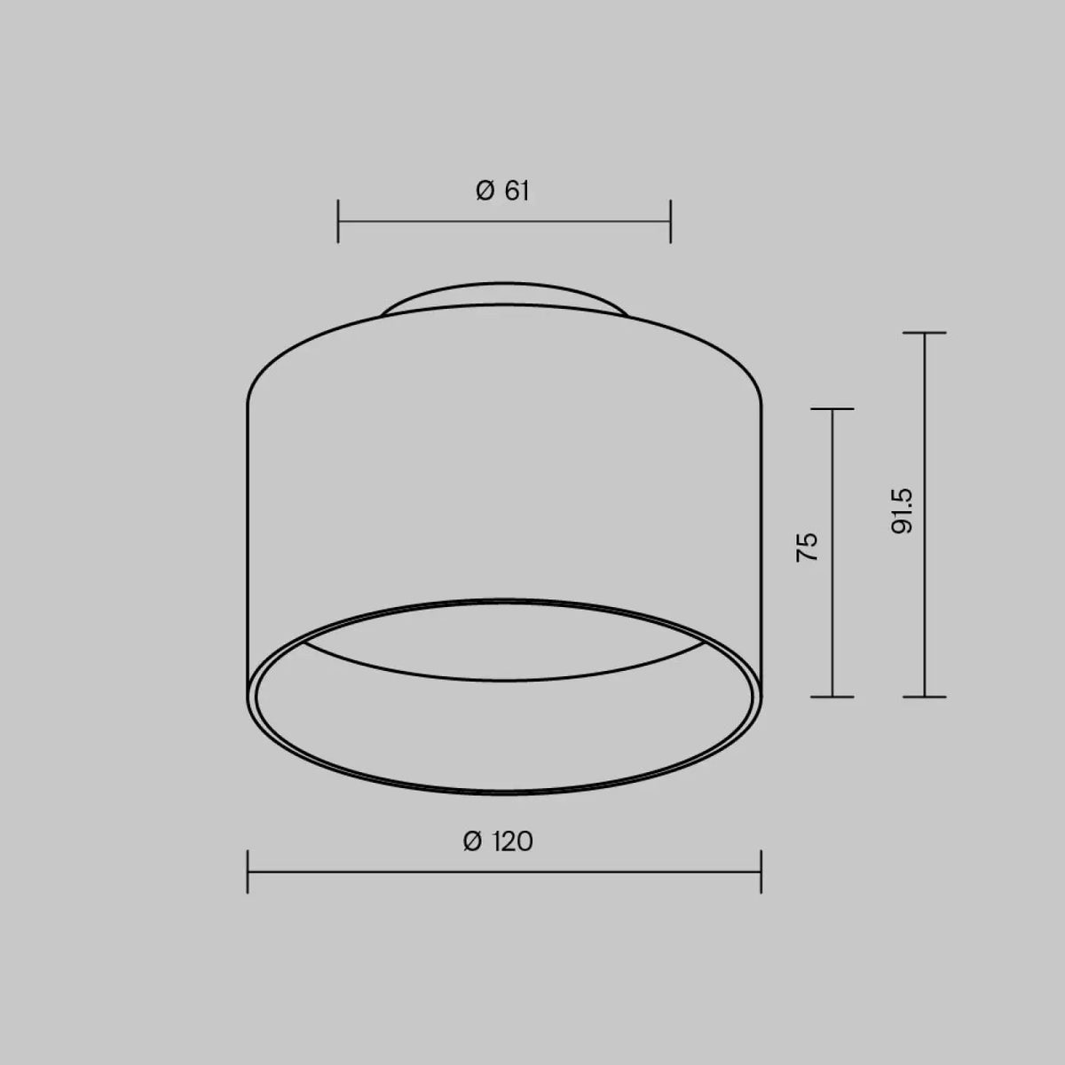 Spot LED en saillie large cylindre en acier, deux tailles
