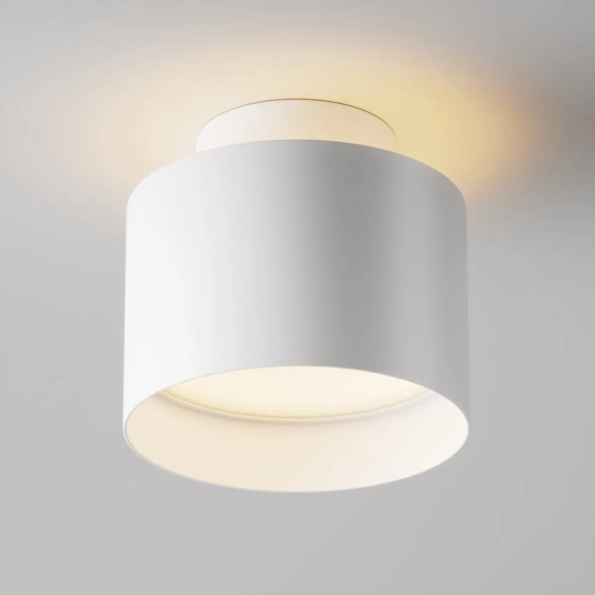 Spot LED en saillie large cylindre en acier, deux tailles, blanc