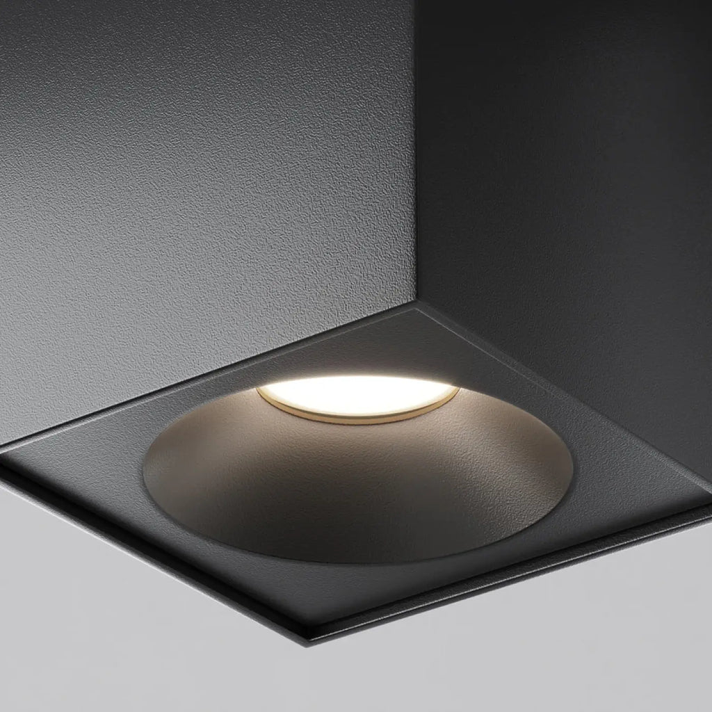 Spot en saillie carré IP65 en acier, culot GU10, noir