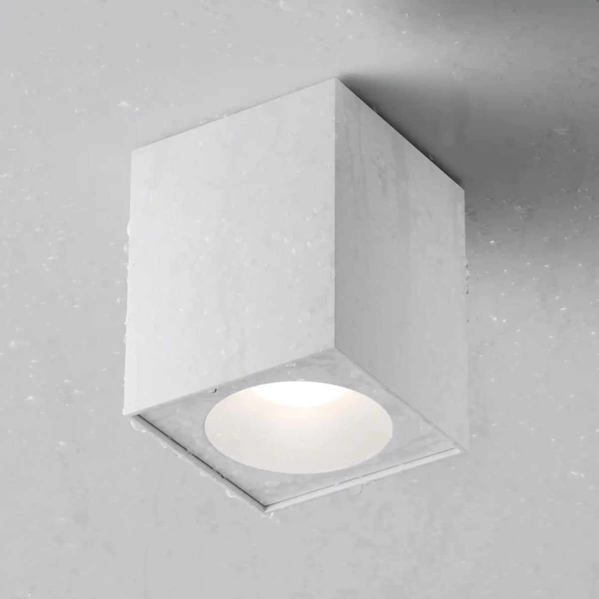 Spot en saillie carré IP65 en acier, culot GU10