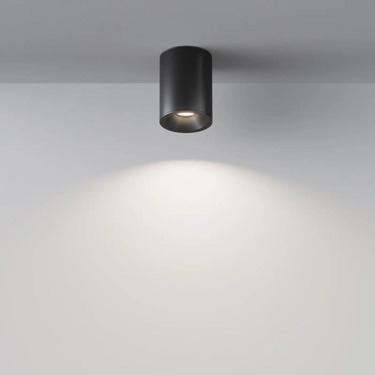 Spot en saillie cylindre IP54 en acier, 65 ou 85 mm, GU10, noir