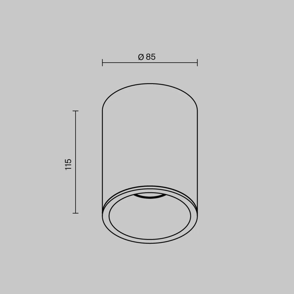Spot en saillie cylindre IP54 en acier, 65 ou 85 mm, GU10