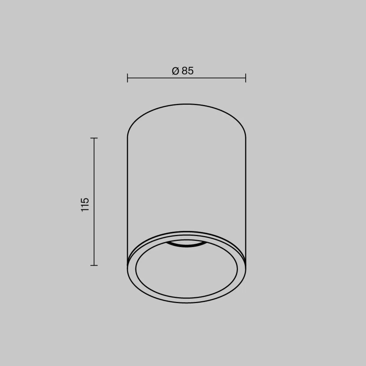 Spot en saillie cylindre IP54 en acier, 65 ou 85 mm, GU10