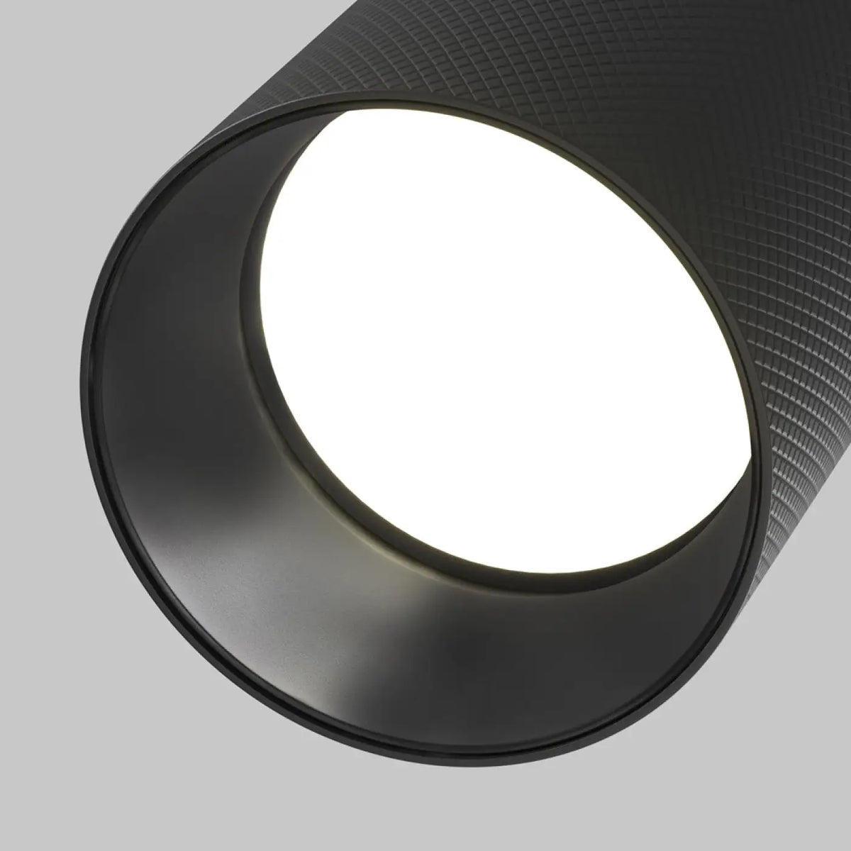 Spot semi-encastré, cylindre en aluminium texturé GU10, noir