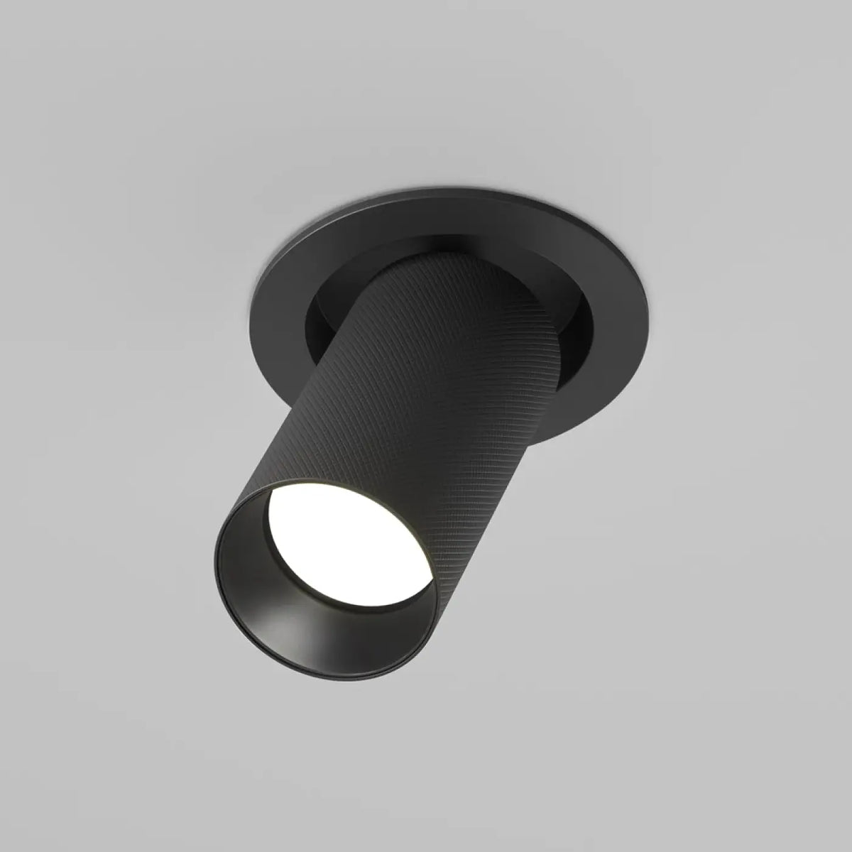Spot semi-encastré, cylindre en aluminium texturé GU10