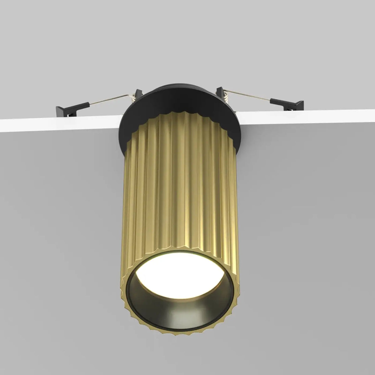 Spot semi-encastrable cylindre cannelé en aluminium, GU10