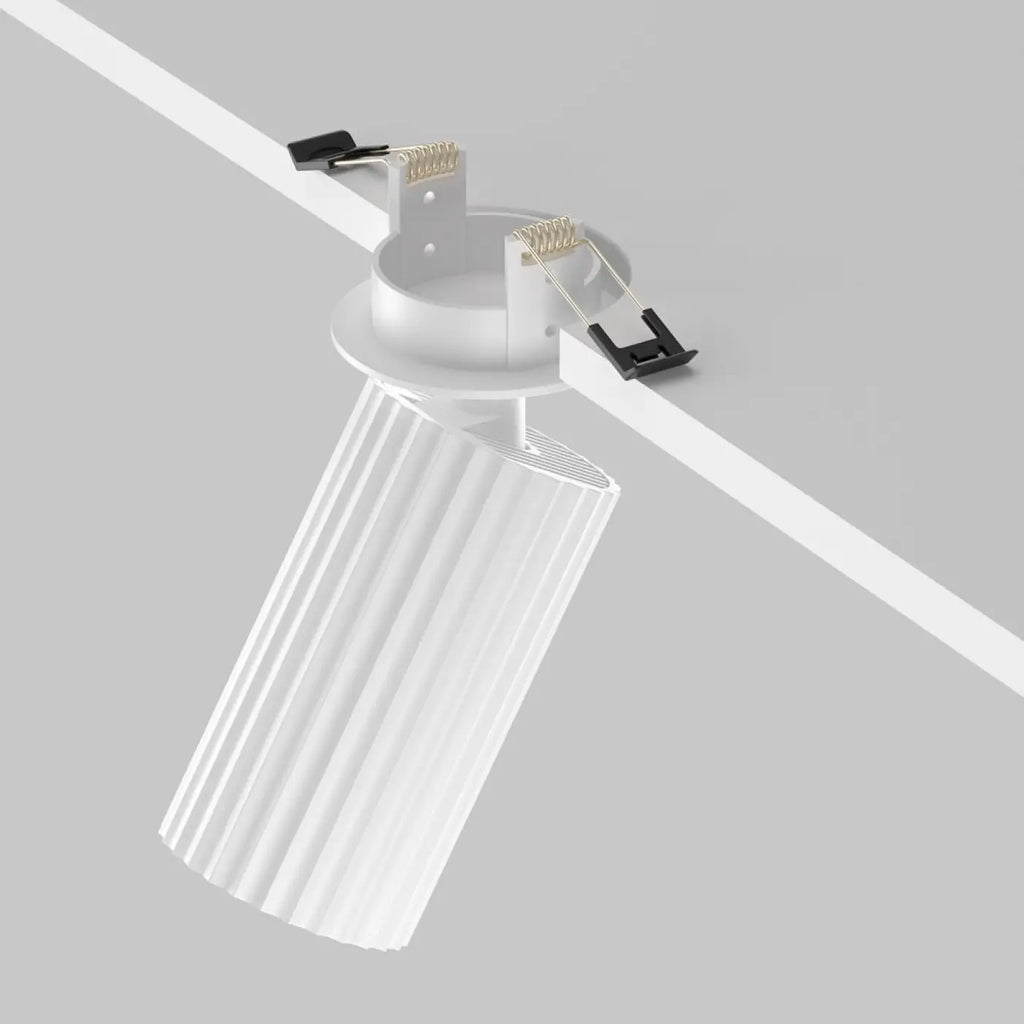 Spot semi-encastrable cylindre cannelé en aluminium, GU10