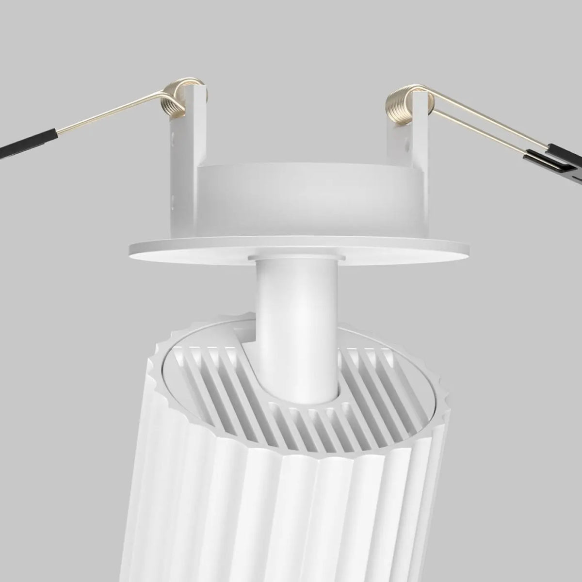 Spot semi-encastrable cylindre cannelé en aluminium, GU10