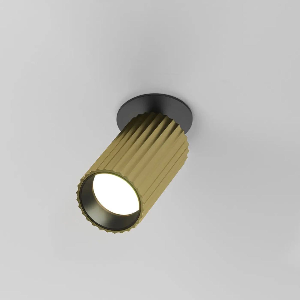 Spot semi-encastrable cylindre cannelé en aluminium, GU10