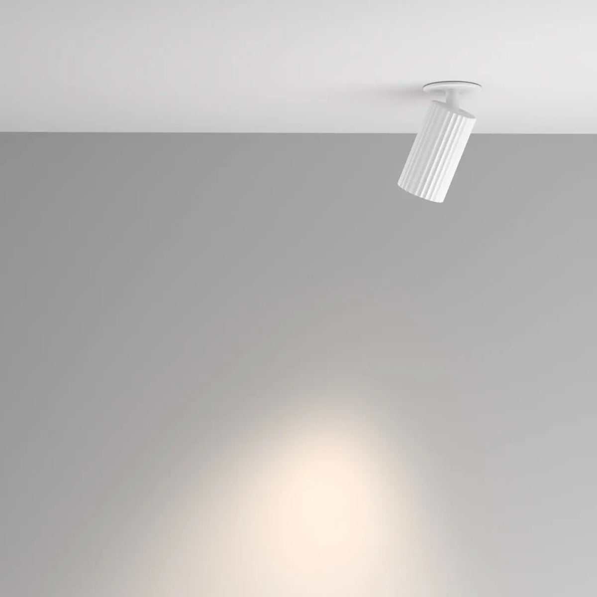 Spot semi-encastrable cylindre cannelé en aluminium, GU10