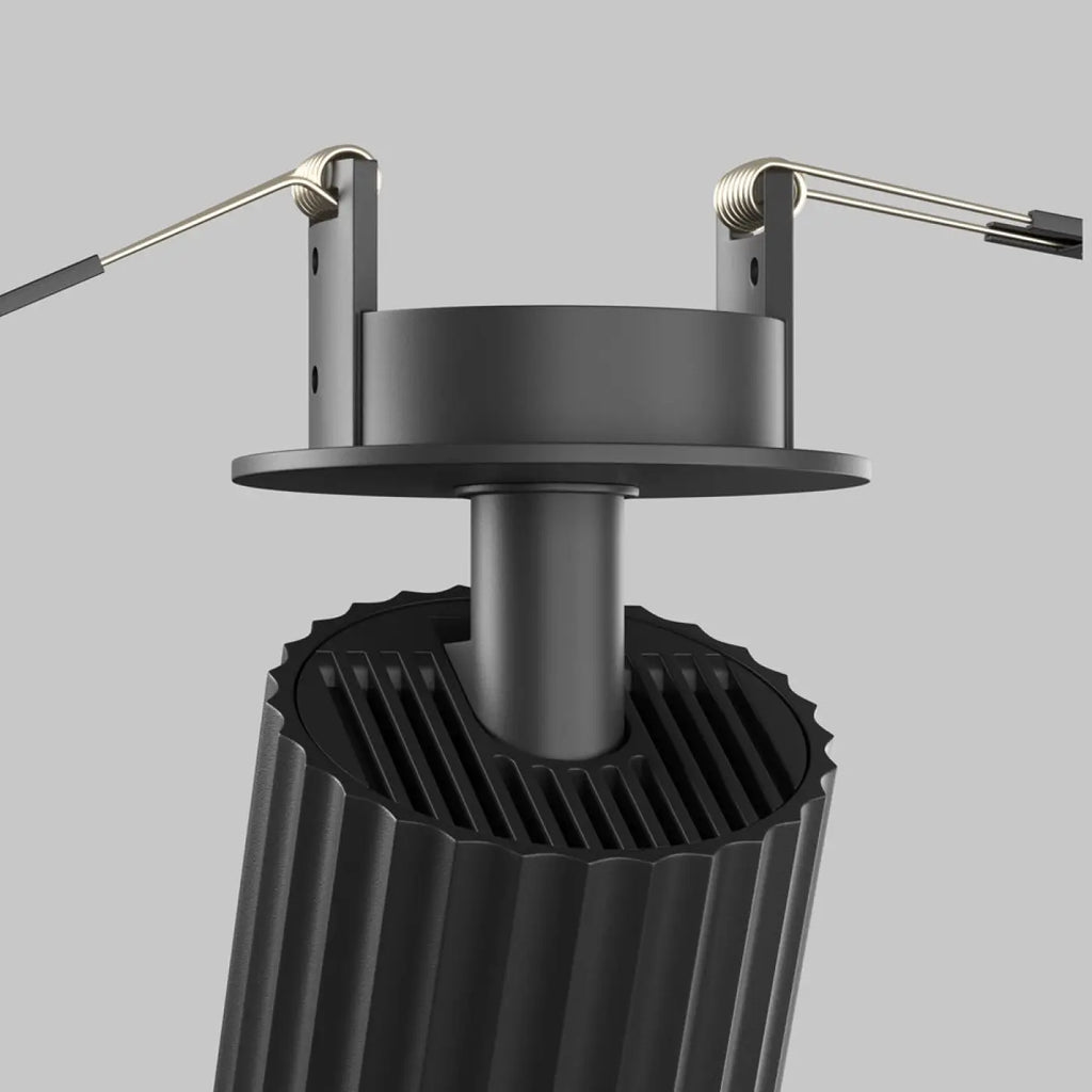 Spot semi-encastrable cylindre cannelé en aluminium, GU10