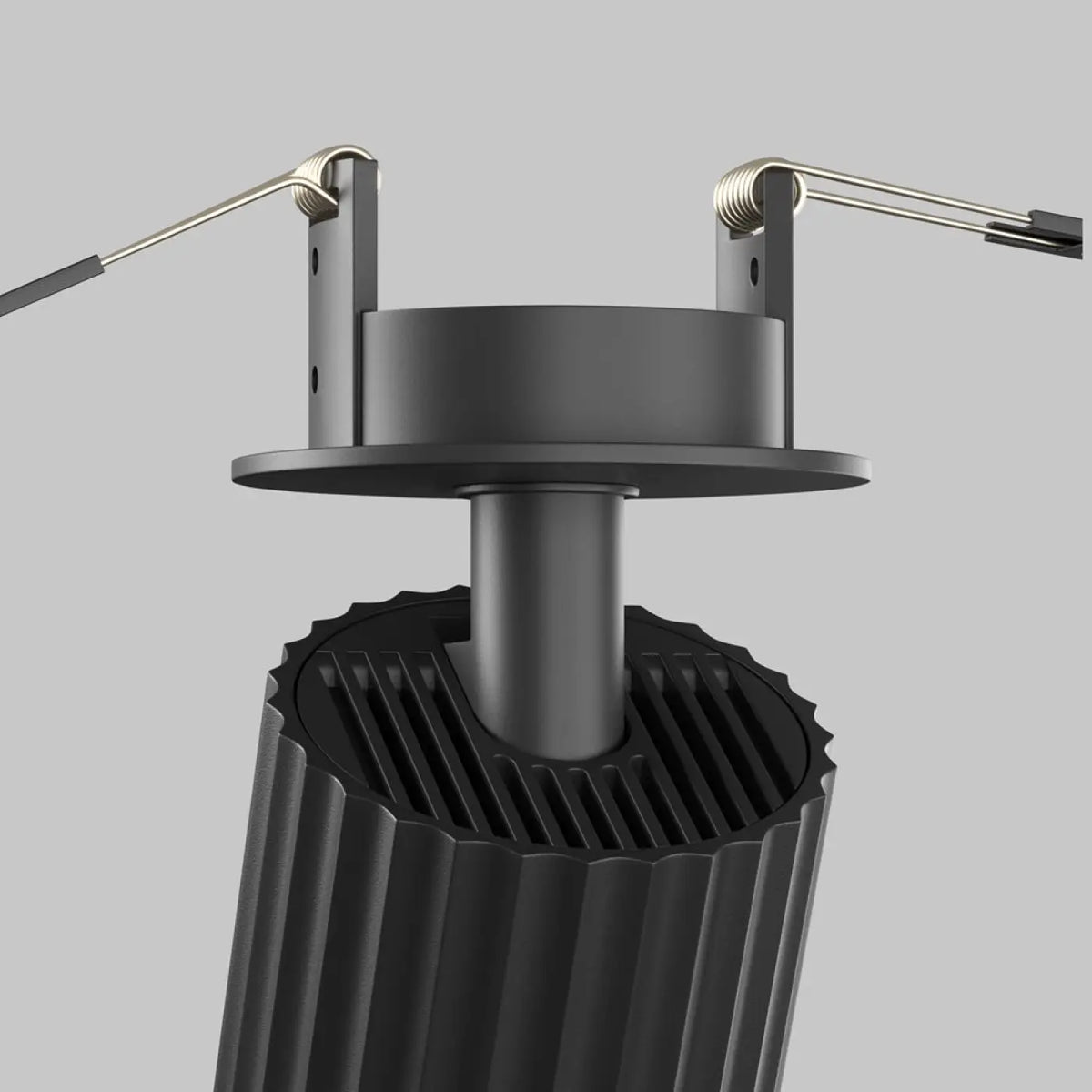 Spot semi-encastrable cylindre cannelé en aluminium, GU10