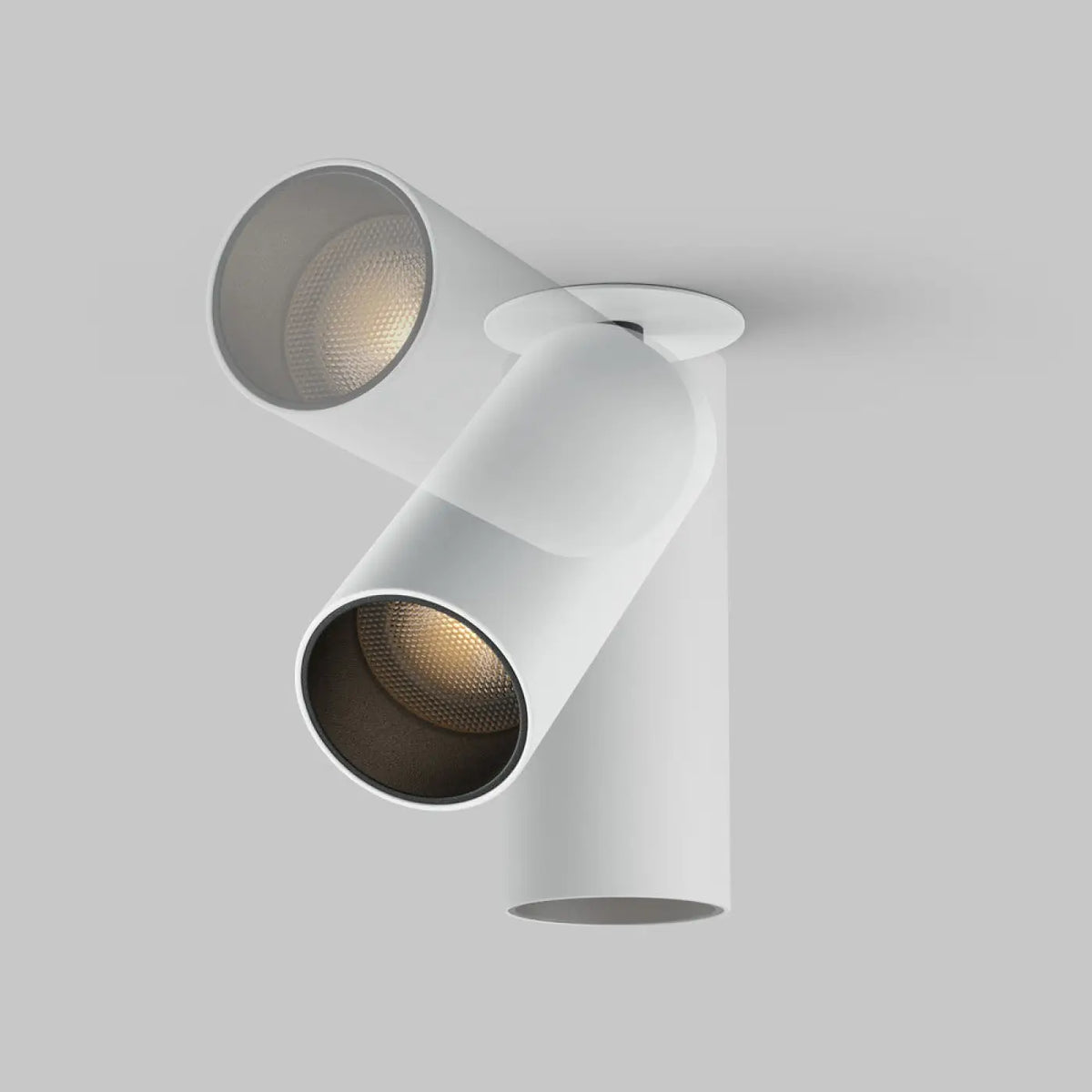 Spot LED semi-encastré orientable, cylindre en acier 12 W, blanc