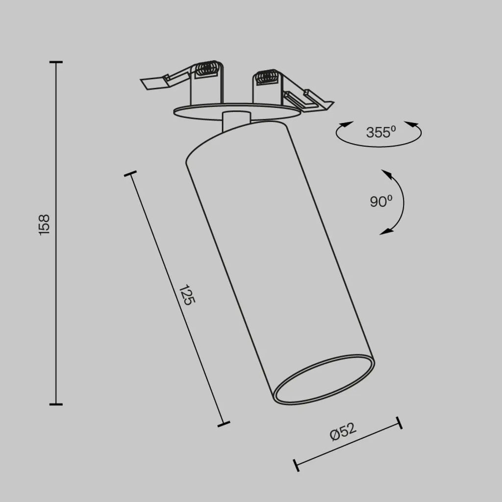 Spot LED semi-encastré orientable, cylindre en acier 12 W