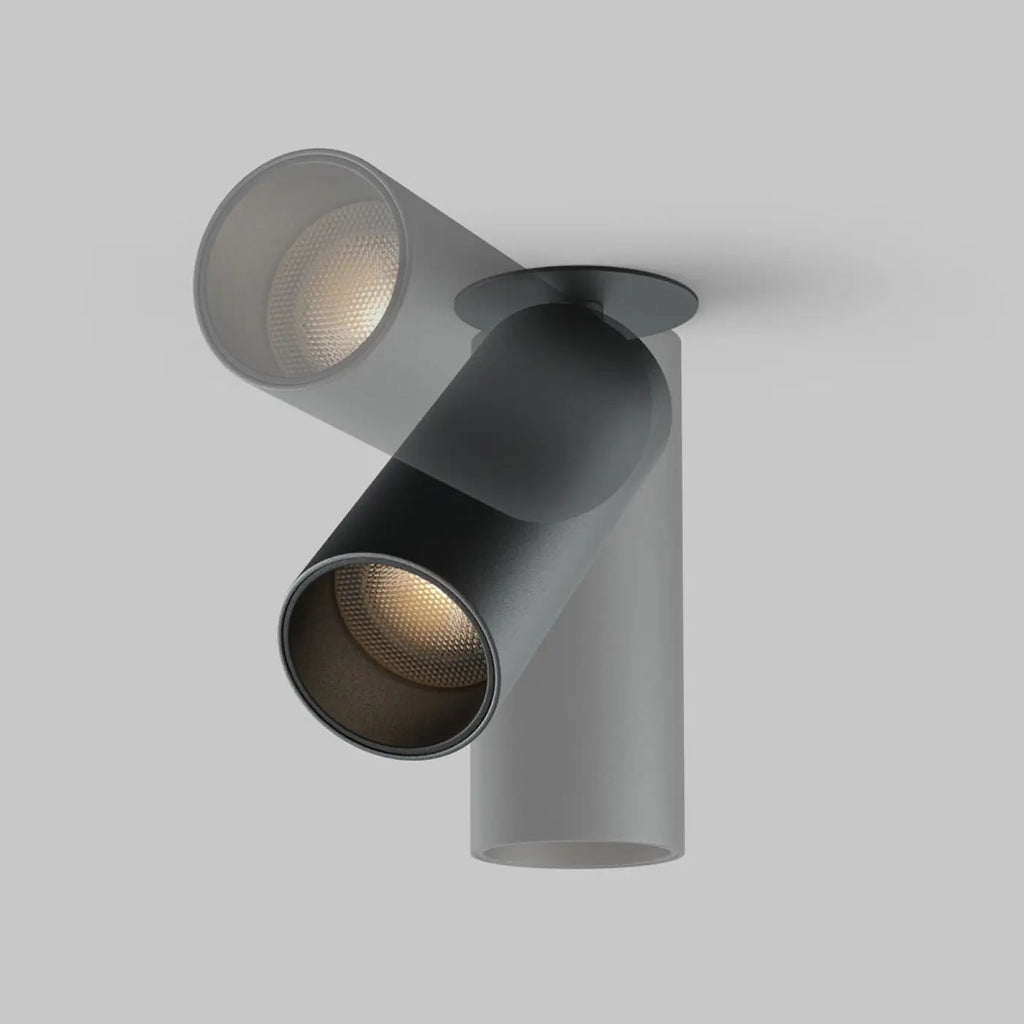 Spot LED semi-encastré orientable, cylindre en acier 12 W, noir