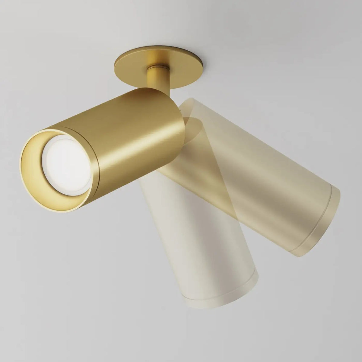 Spot semi-encastrable long cylindre orientable, GU10, doré