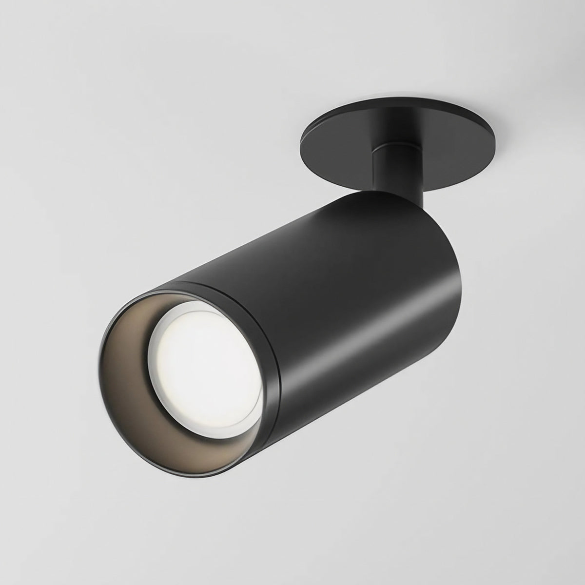 Spot semi-encastrable long cylindre orientable, GU10, noir