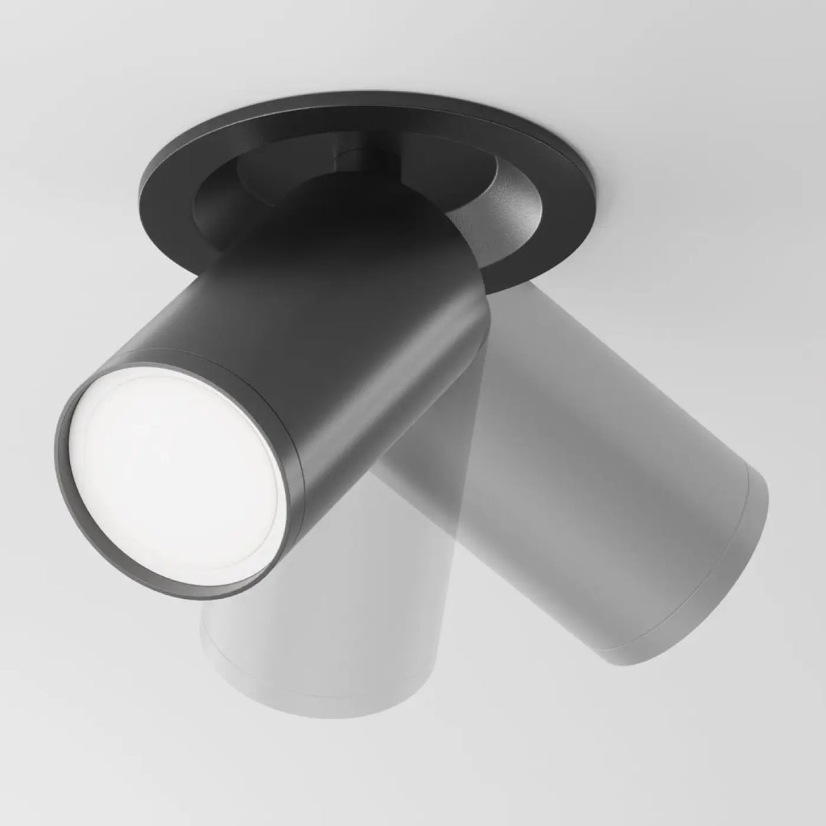 Spot semi-encastré à petite tête orientable en aluminium