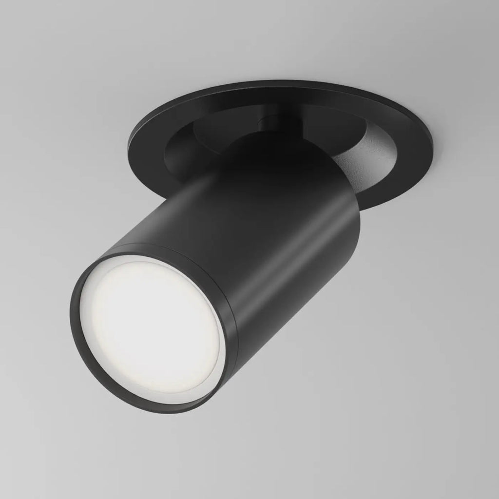 Spot semi-encastré à petite tête orientable en aluminium, noir
