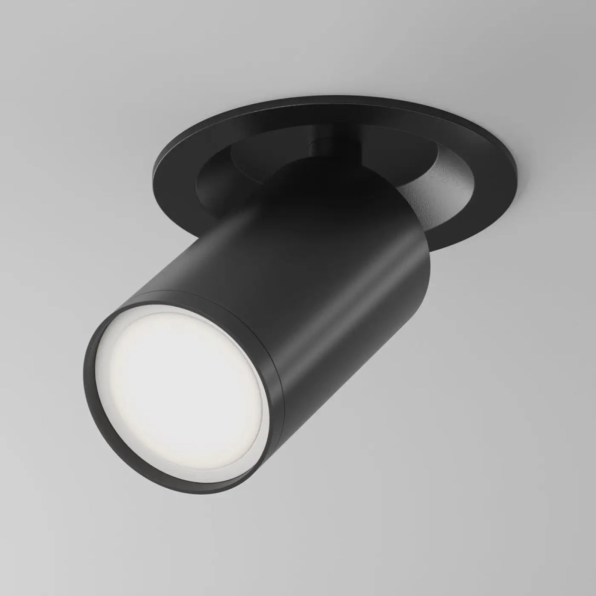 Spot semi-encastré à petite tête orientable en aluminium, noir