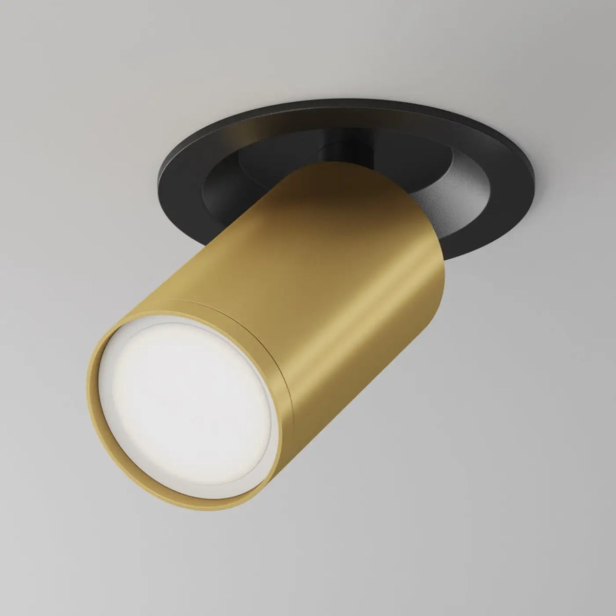 Spot semi-encastré à petite tête orientable en aluminium, doré