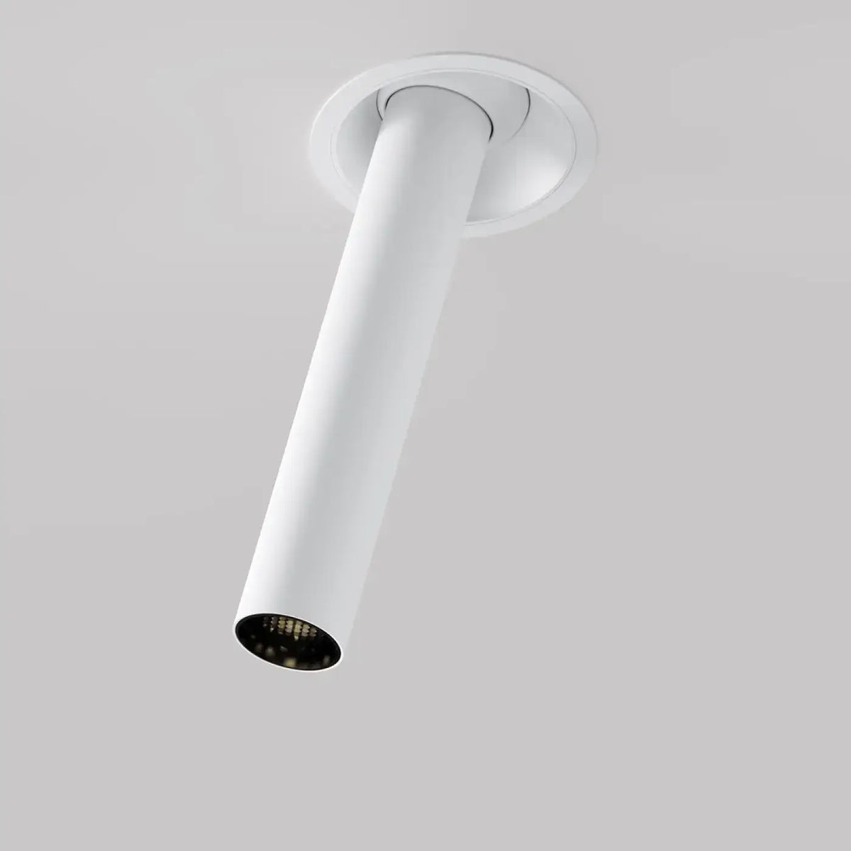 Spot semi-encastré LED à tube fin orientable, aluminium, blanc